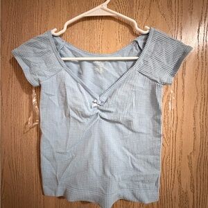 Contour By PacSun Light Blue Short Sleeve Top